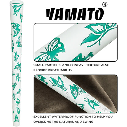 Yamato Women’s Golf Grips 13-Pack – White with Green Butterfly