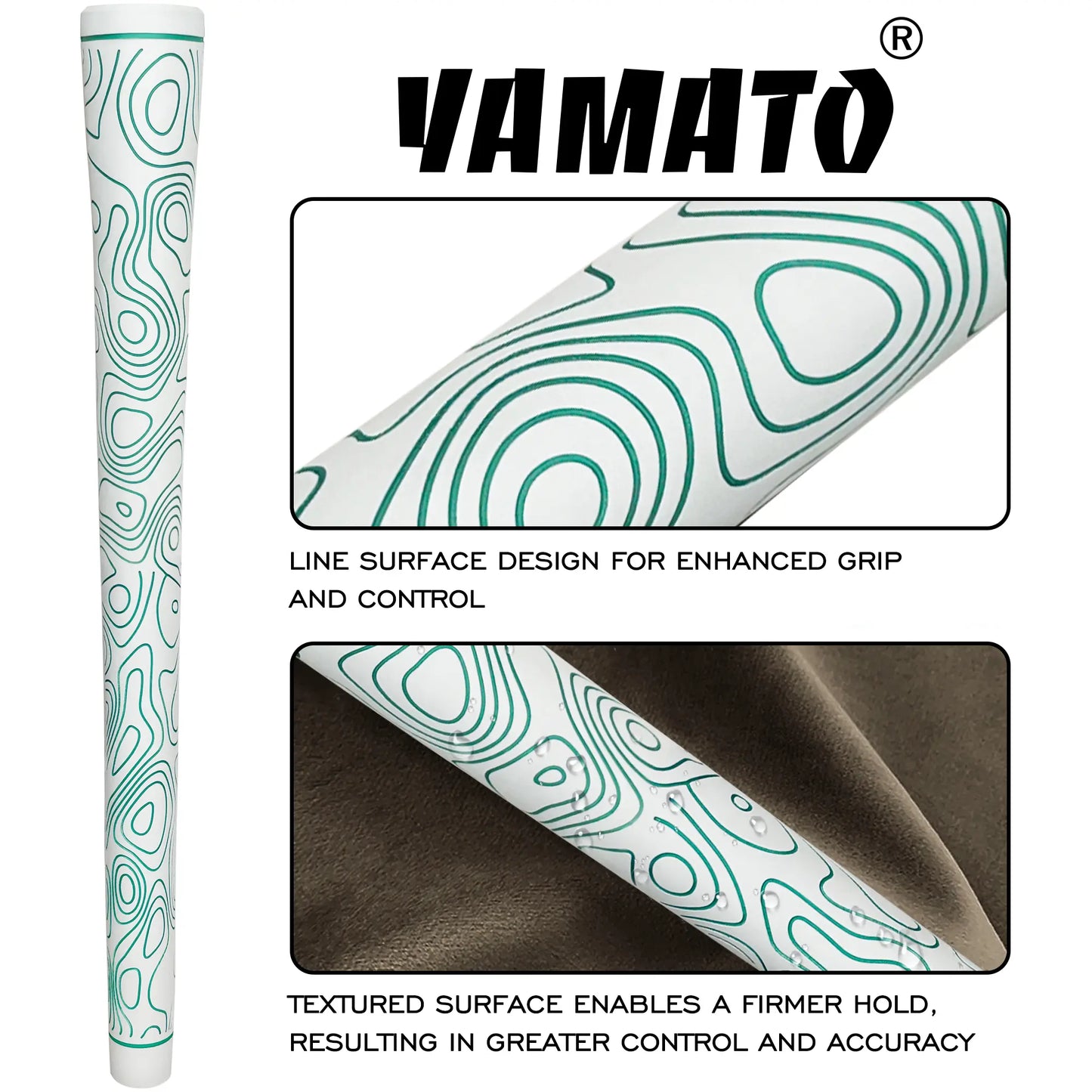 Yamato Women’s Golf Grips 13-Pack – White with Green Wave