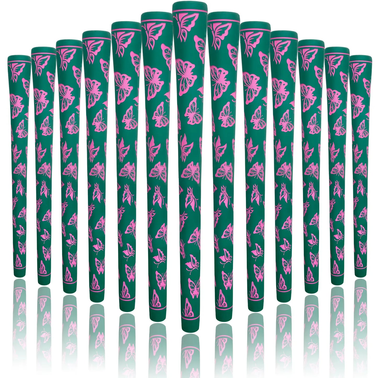 Yamato Women’s Golf Grips 13-Pack – Green with Pink Butterfly