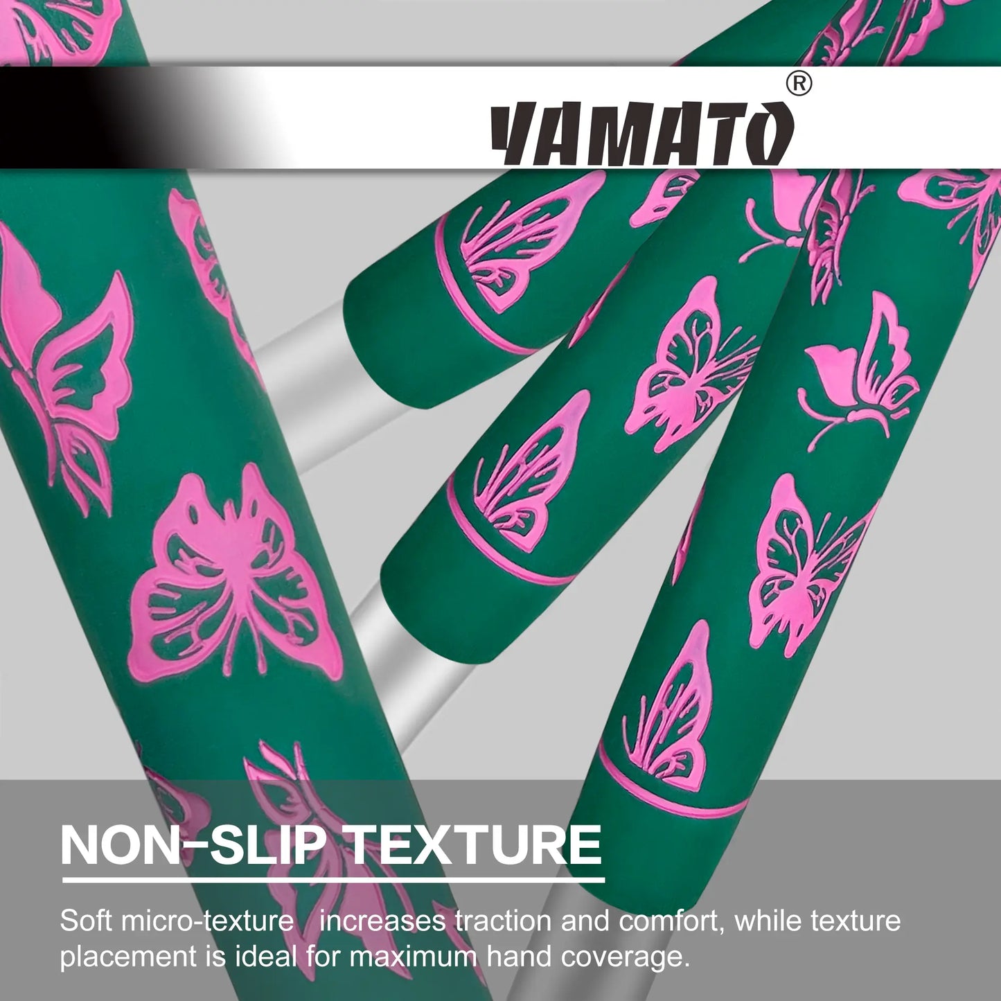 Yamato Women’s Golf Grips 13-Pack – Green with Pink Butterfly