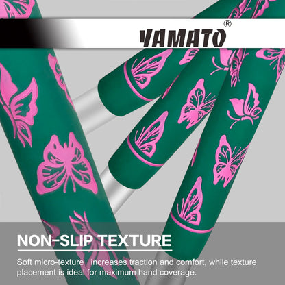 Yamato Women’s Golf Grips 13-Pack – Green with Pink Butterfly