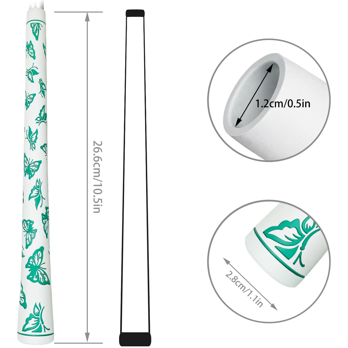 Yamato Women’s Golf Grips 13-Pack – White with Green Butterfly