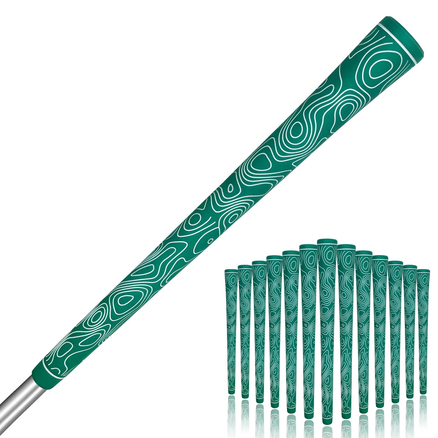 Yamato Women’s Golf Grips 13-Pack – Green with White Wave