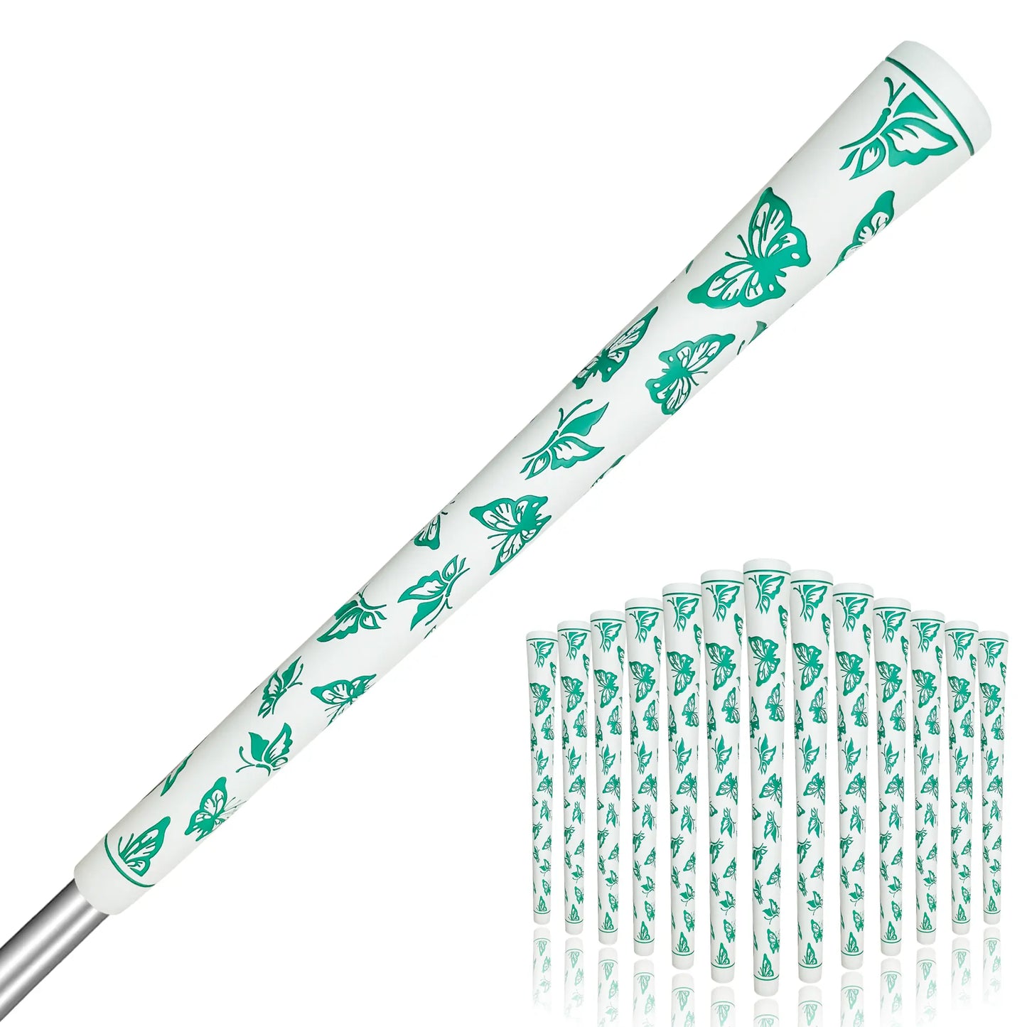 Yamato Women’s Golf Grips 13-Pack – White with Green Butterfly