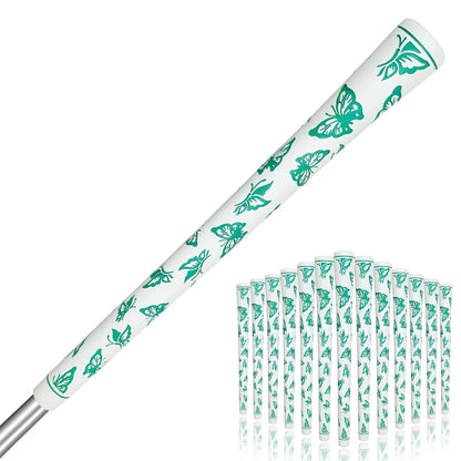 Yamato Women’s Golf Grips 13-Pack – White with Green Butterfly
