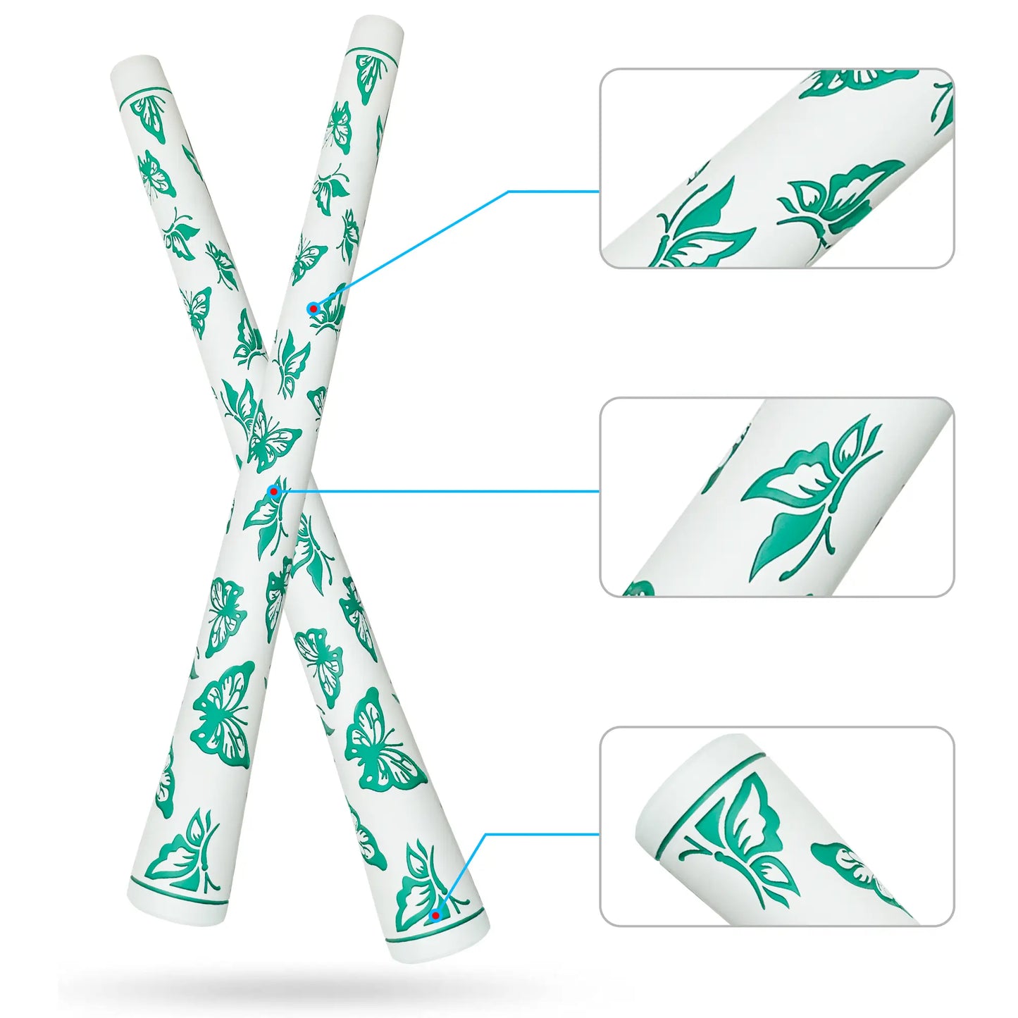 Yamato Women’s Golf Grips 13-Pack – White with Green Butterfly