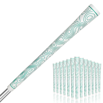 Yamato Women’s Golf Grips 13-Pack – White with Green Wave