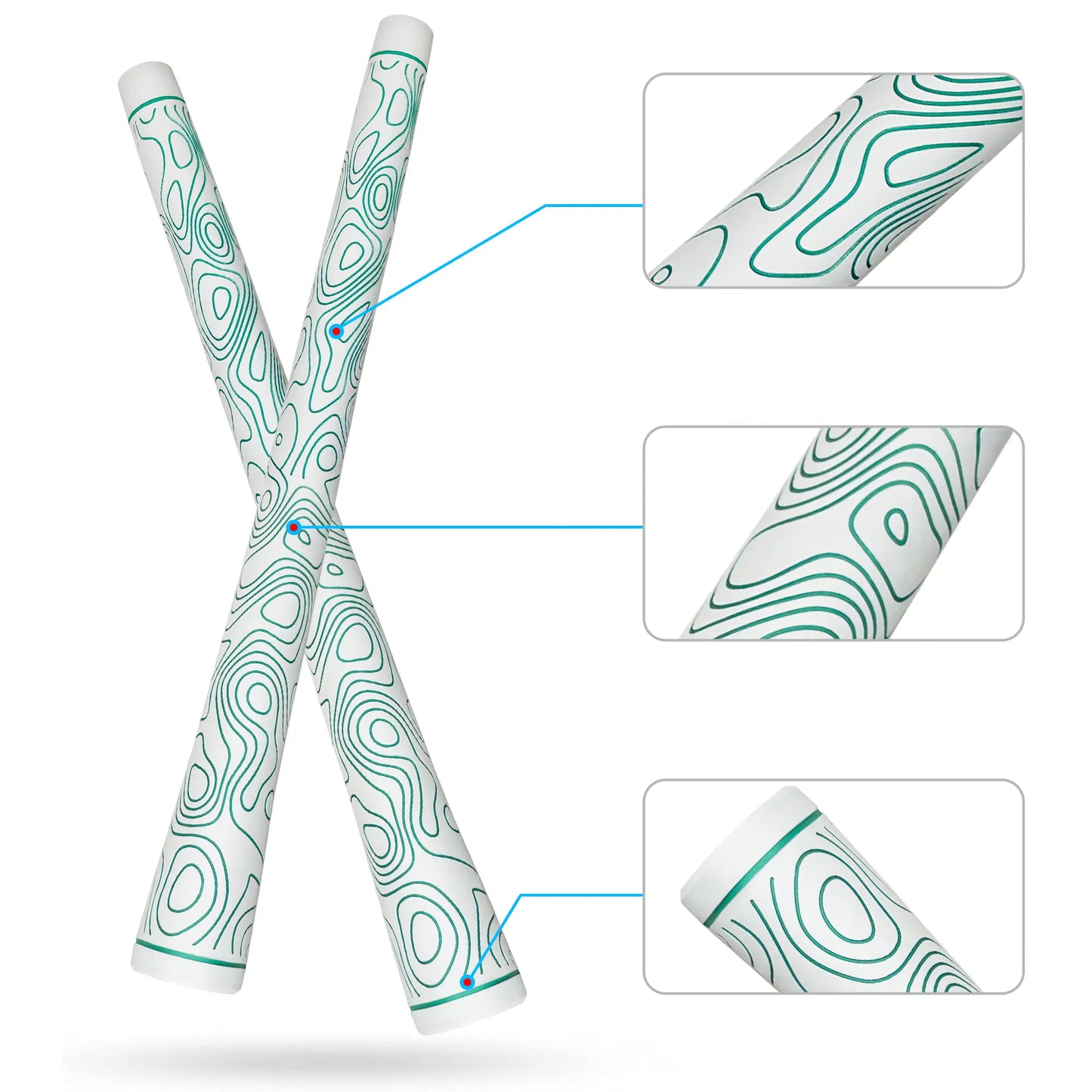 Yamato Women’s Golf Grips 13-Pack – White with Green Wave