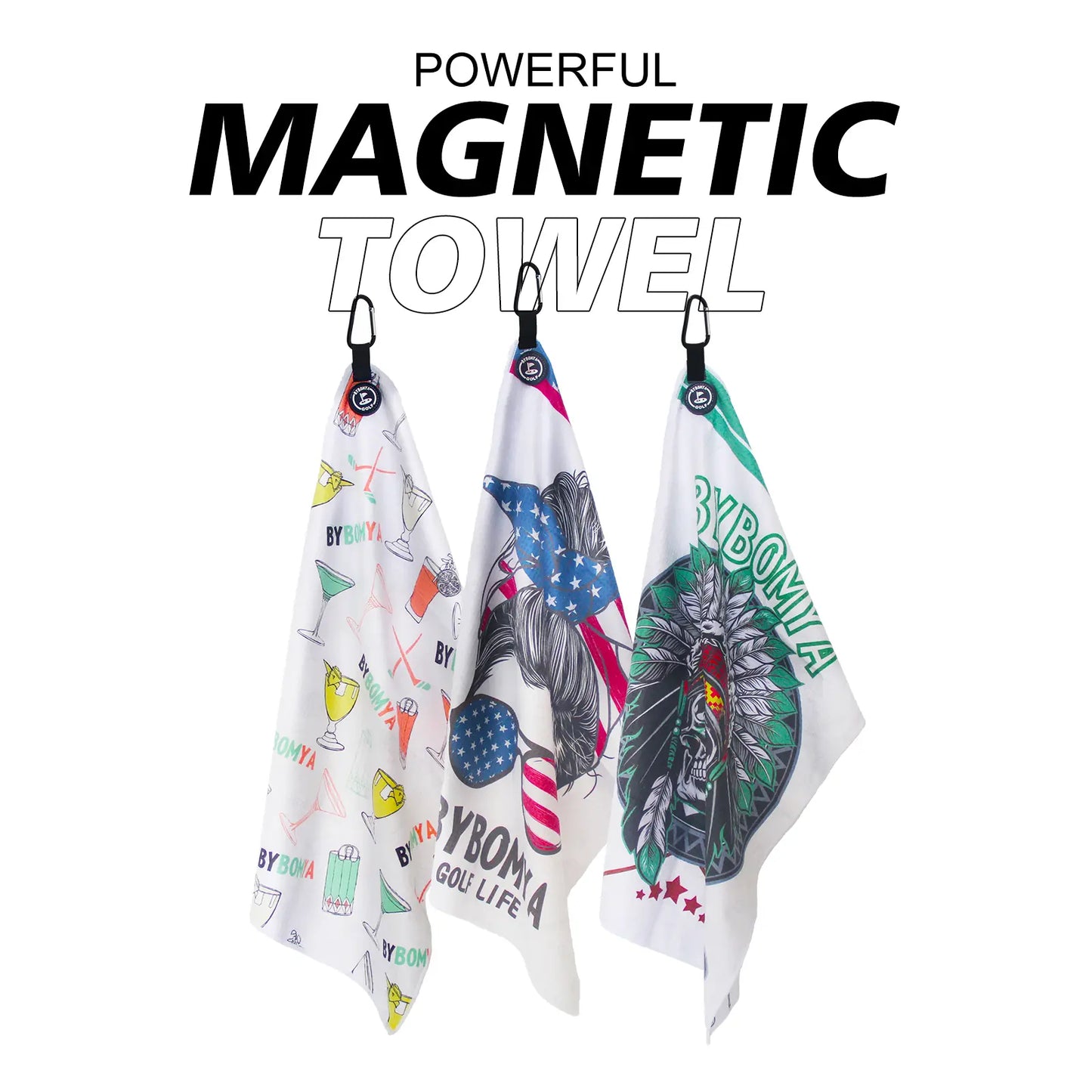 Yamato Magnetic Golf Towel – American Woman Pattern, Quick-Dry, Strong Magnet