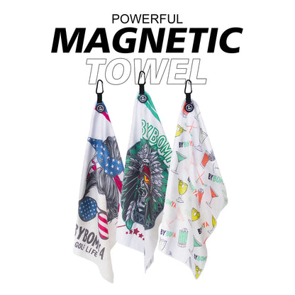 Yamato Magnetic Golf Towel – Skull Pattern, Quick-Dry, Strong Magnet