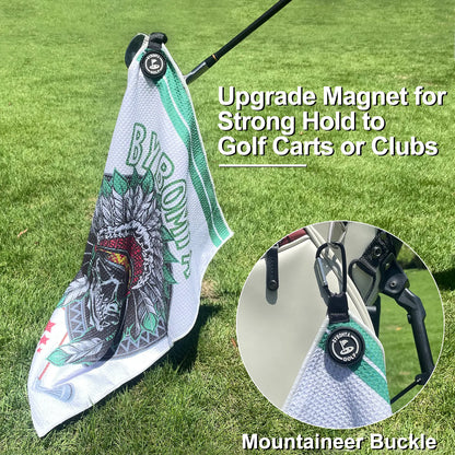 Yamato Magnetic Golf Towel – Skull Pattern, Quick-Dry, Strong Magnet