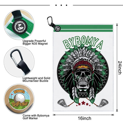 Yamato Magnetic Golf Towel – Skull Pattern, Quick-Dry, Strong Magnet