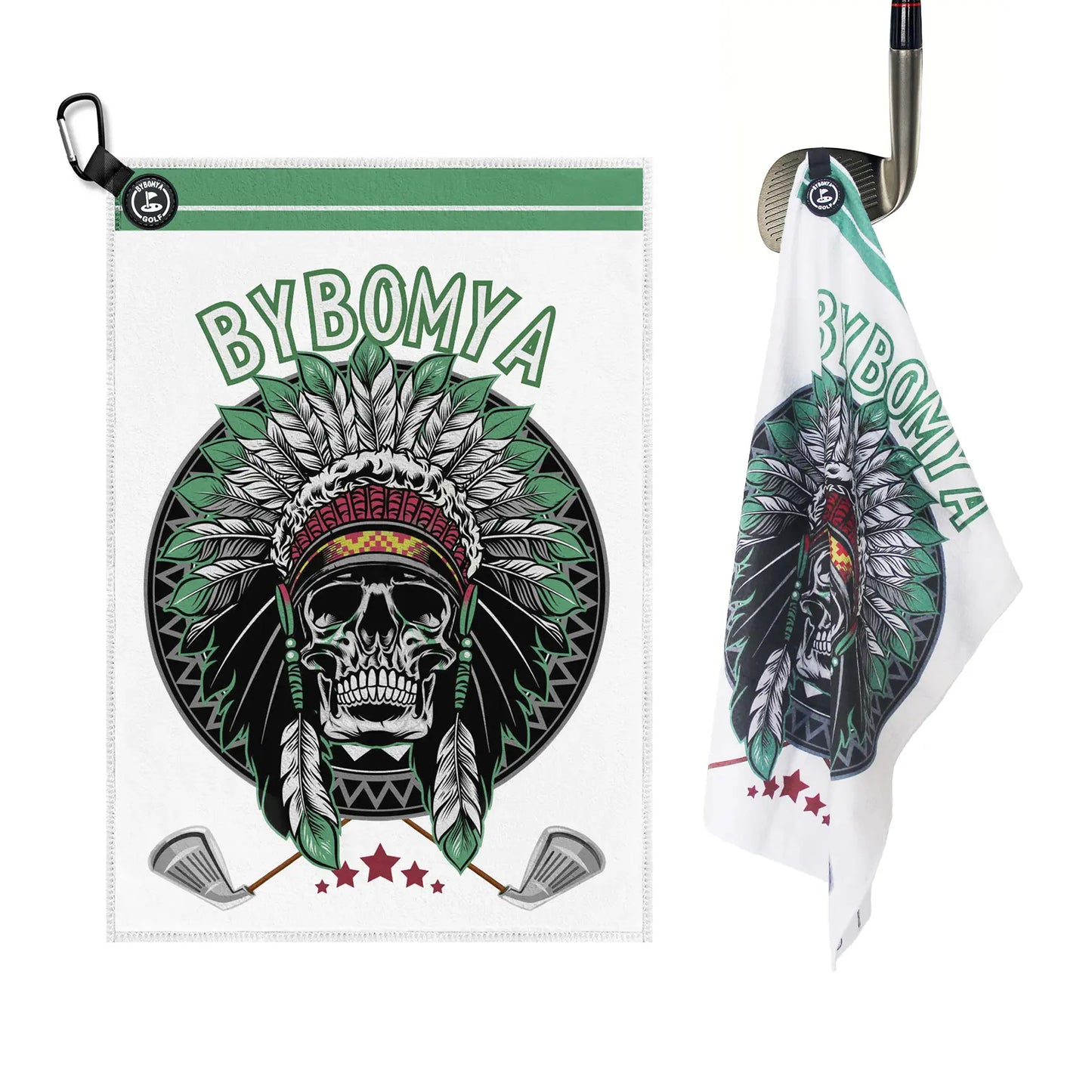 Yamato Magnetic Golf Towel – Skull Pattern, Quick-Dry, Strong Magnet