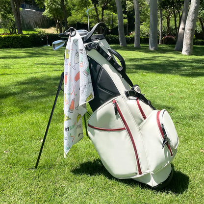 Yamato Magnetic Golf Towel – Wine Glass Pattern, Quick-Dry, Strong Magnet