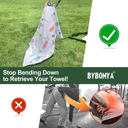 Yamato Magnetic Golf Towel – Wine Glass Pattern, Quick-Dry, Strong Magnet