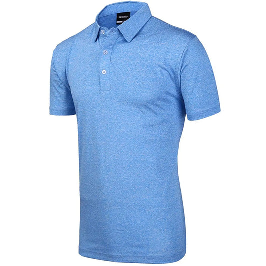 Yamato Men’s Slim-Fit Golf Polo – Light Blue, Stylish, Moisture-Wicking
