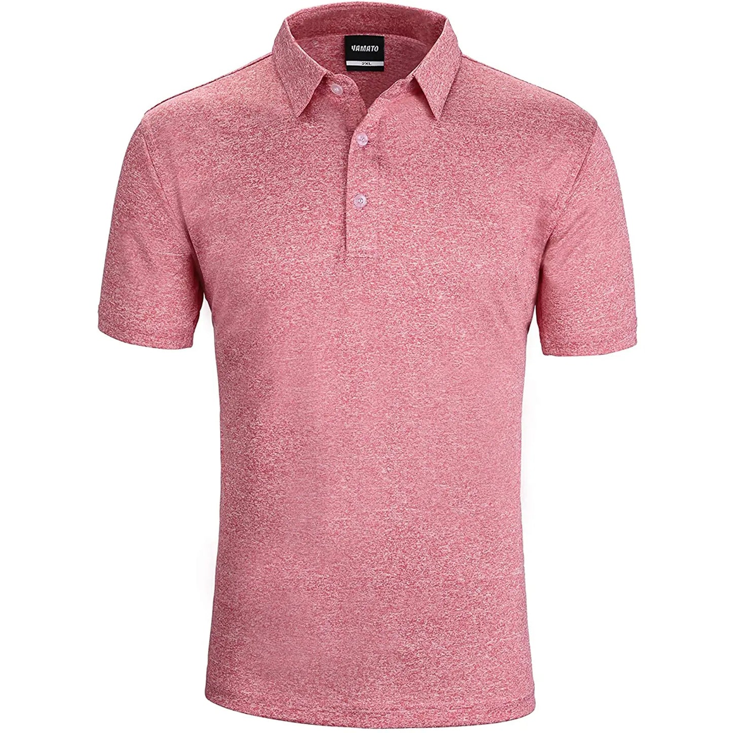 Yamato Men’s Slim-Fit Golf Polo – Pink, Moisture-Wicking, Athletic Fit