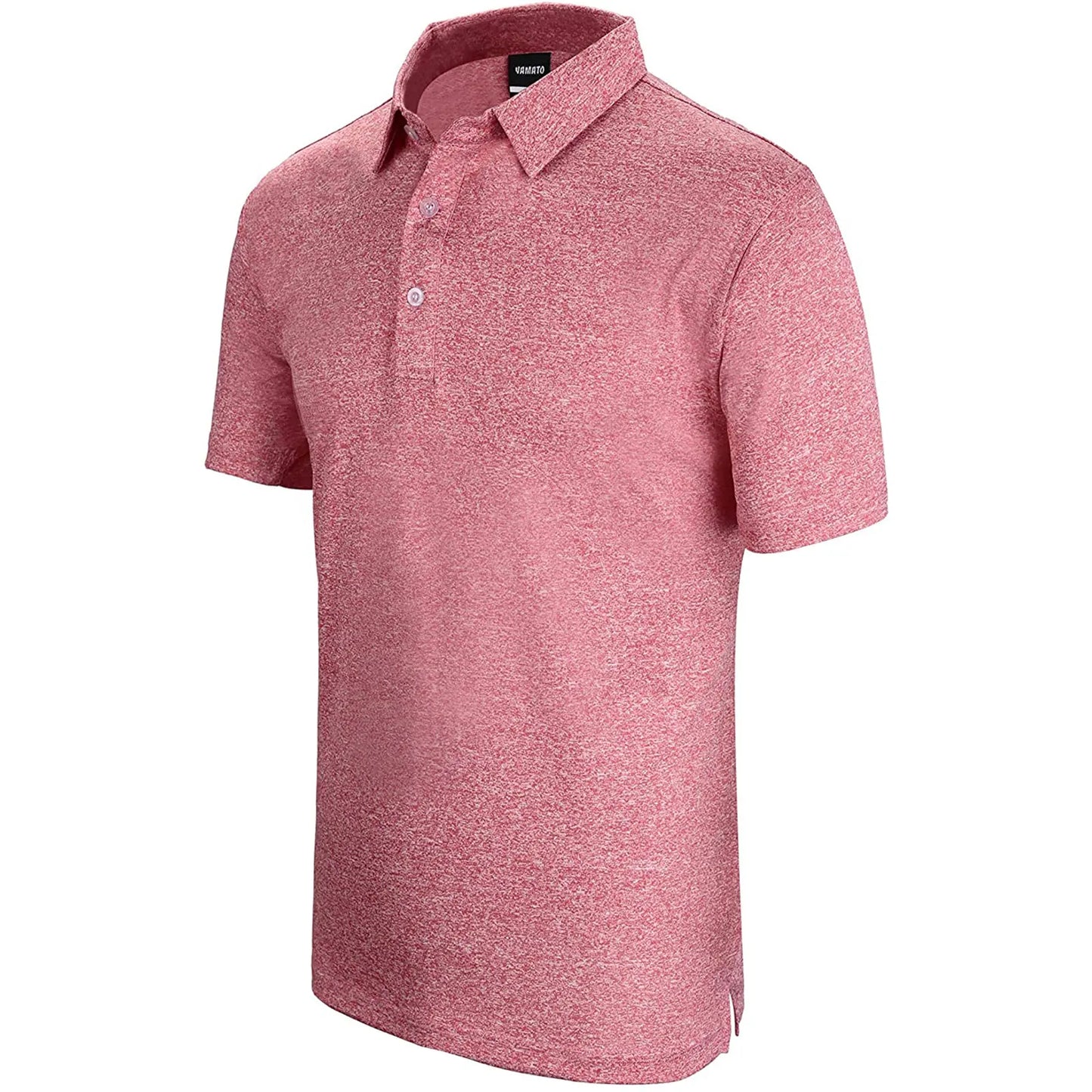 Yamato Men’s Slim-Fit Golf Polo – Pink, Moisture-Wicking, Athletic Fit